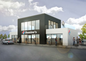 BE Arkitekter, Arkitekt. Vanløse. Projektering af Domino's Drive-in , Nykøbing Falster